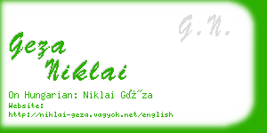 geza niklai business card